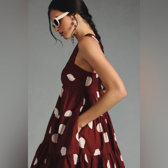 Anthropologie Maeve - Helena Square-Neck Babydoll Polkadot Dress - Picture 3 of 15